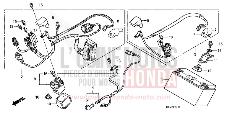 BATTERIE de CBF1000F ABS PEARL SIENA RED (R320) 2011